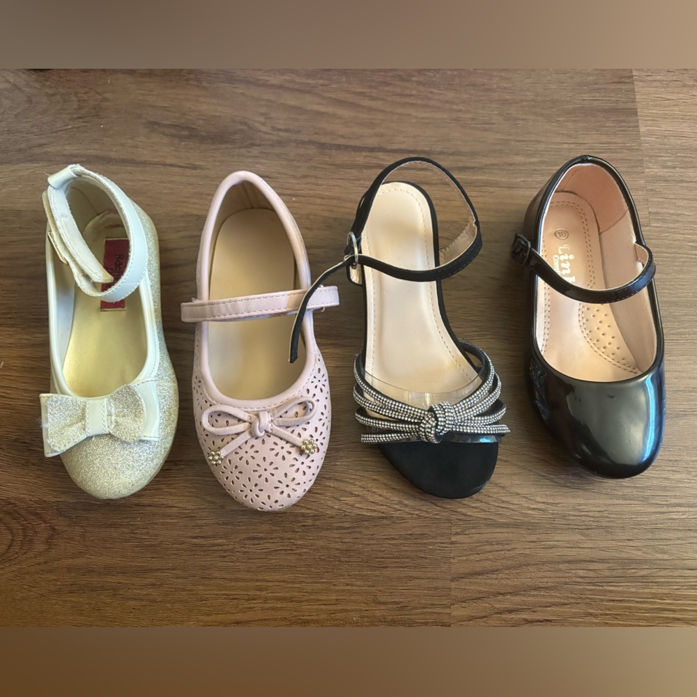 Lot of 4 girls dress shoes great condition size 10